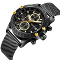 2019 New Mens B RAY 9010 Fashion Casual Watch For Men Date Quartz Wrist Watches Sport Chronograph Mesh Belt Steel Watch